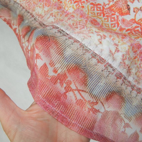 NEW! Wmn LARGE Long Sleeve Roll Tab Open Split Front Knit Top Flutter Hem NWT - Picture 11 of 14